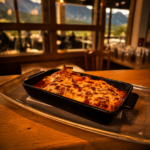 Hausgemachte Lasagne mit würziger Bolognese, cremiger Béchamelsauce und überbackenem Käse. 🍽️🧀
